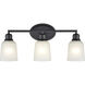 Amberle 3 Light 22 inch Matte Black Vanity Light Wall Light